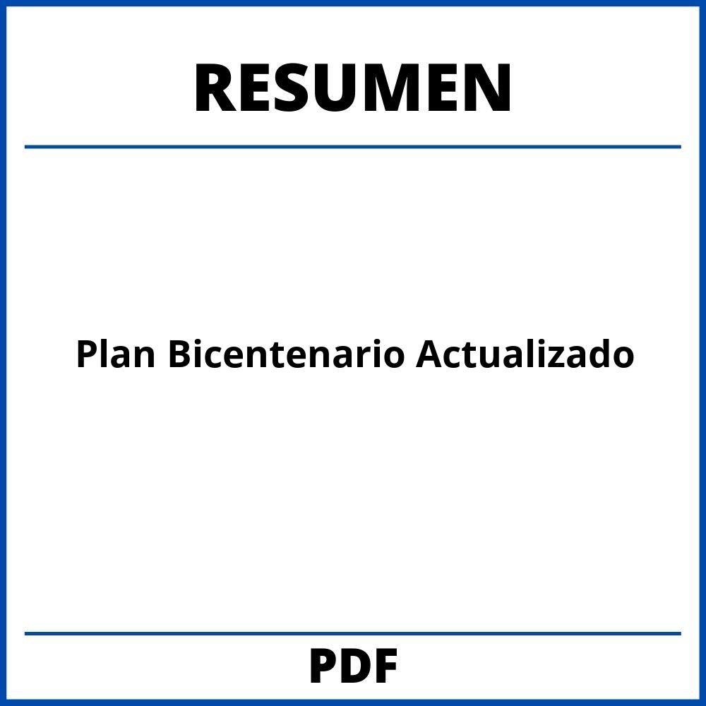 Resumen Del Plan Bicentenario Actualizado