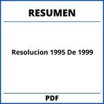 Resolucion 1995 De 1999 Resumen