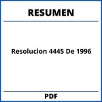 Resolucion 4445 De 1996 Resumen