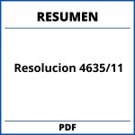 Resolucion 4635/11 Resumen