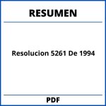 Resolucion 5261 De 1994 Resumen