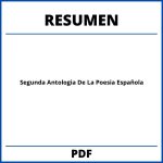 Segunda Antologia De La Poesia Española Resumen