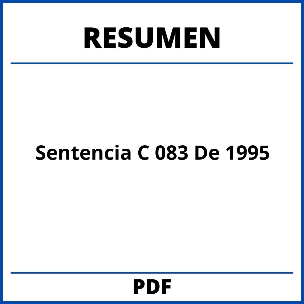 Sentencia C 083 De 1995 Resumen