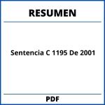 Sentencia C 1195 De 2001 Resumen