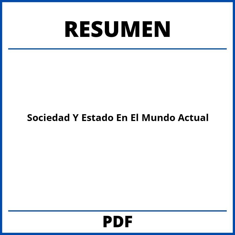 Sociedad Y Estado En El Mundo Actual Resumen