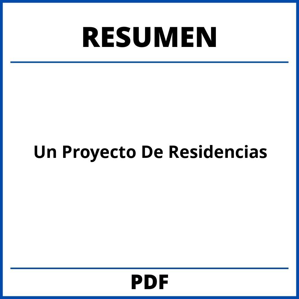 Resumen De Un Proyecto De Residencias